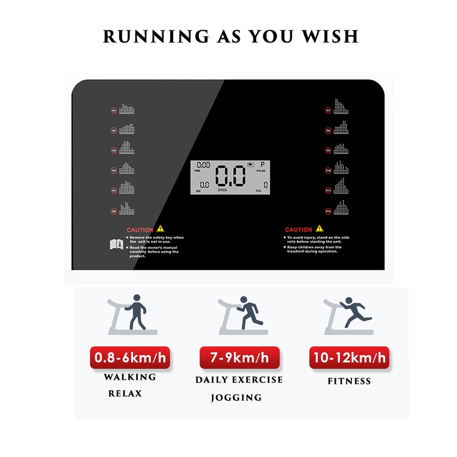 Fitness Master Multi-functional 3 Slope Folding Shock Absorbing black Electric Treadmill