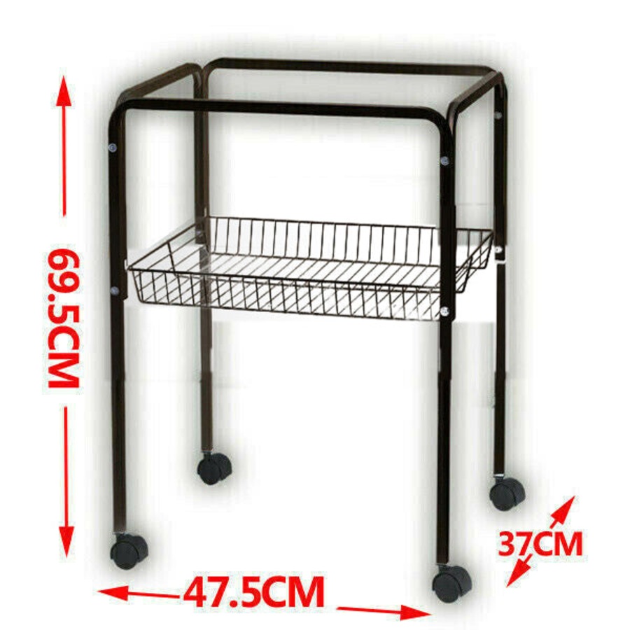 Pet Bird Cage with stand Parrot Aviary Canary Budgie Finch Perch Black Portable Metal