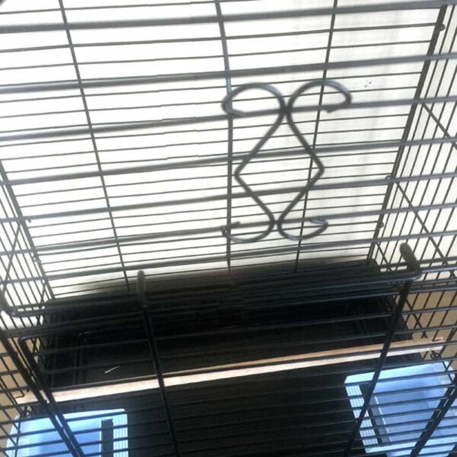 Pet Bird Cage with stand Parrot Aviary Canary Budgie Finch Perch Black Portable Metal