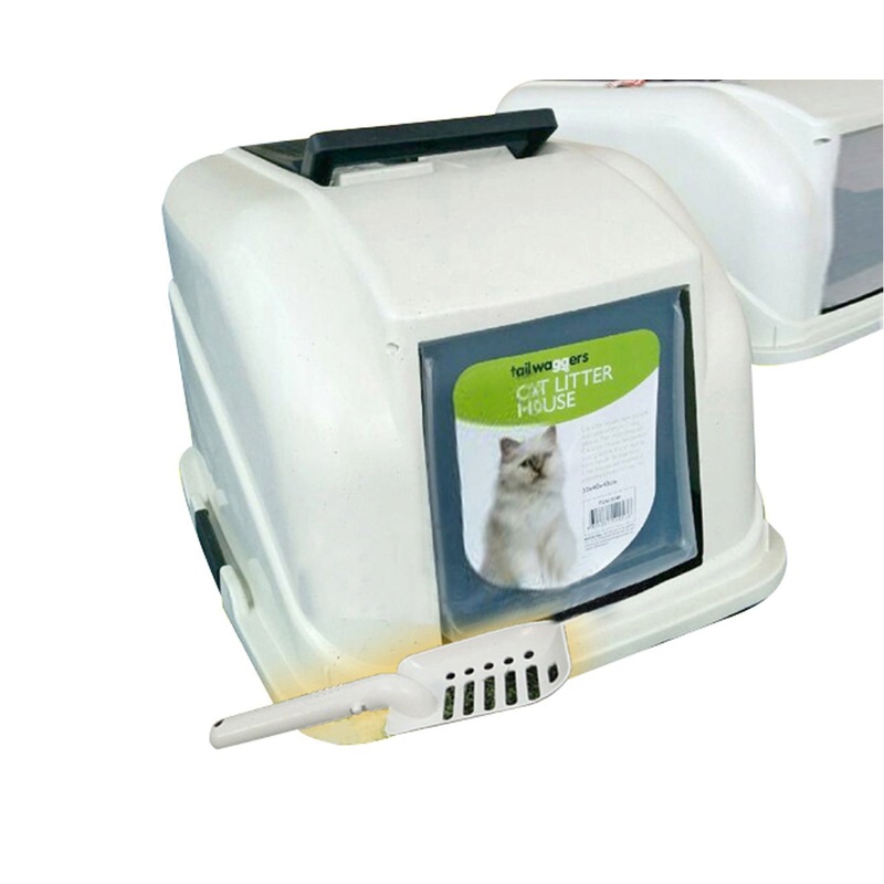 Buy Portable Hooded Cat Toilet Litter Box Tray House With Handle and