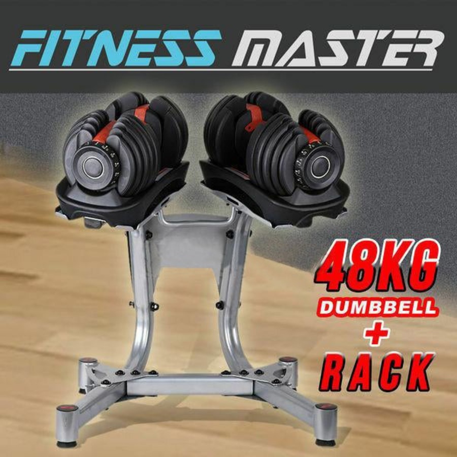 Fitness Master 48kg Adjustable Dumbbell Exercise Equipment Weights