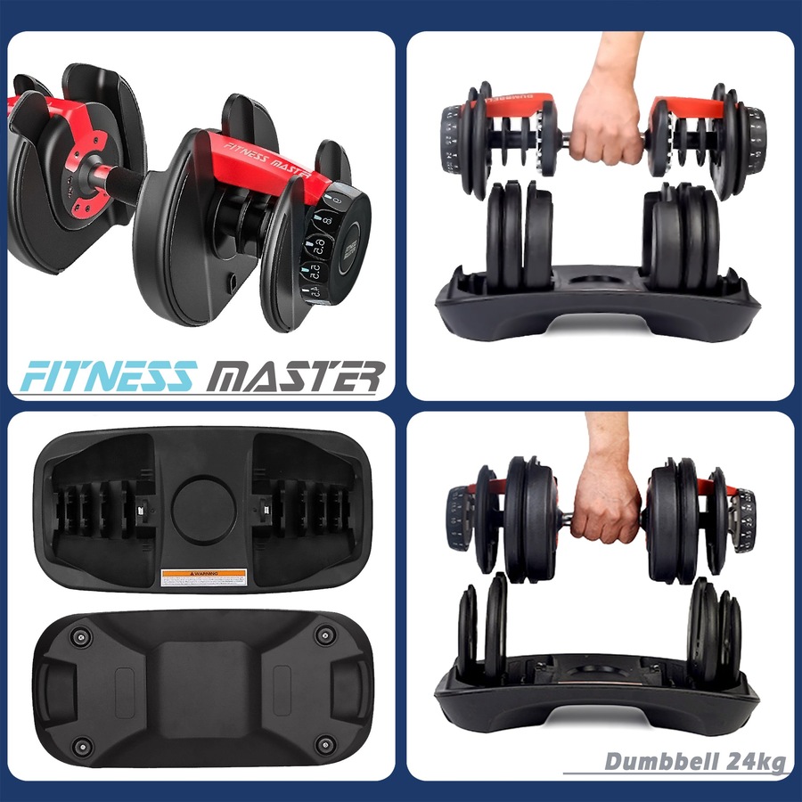 Fitness Master 48kg Adjustable Dumbbell Exercise Equipment Weights
