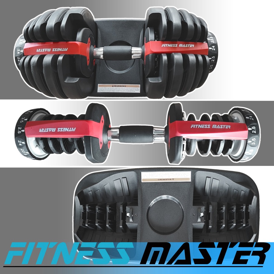 Fitness Master 48kg Adjustable Dumbbell Exercise Equipment Weights