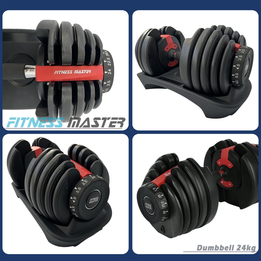 Fitness Master 48kg Adjustable Dumbbell Exercise Equipment Weights