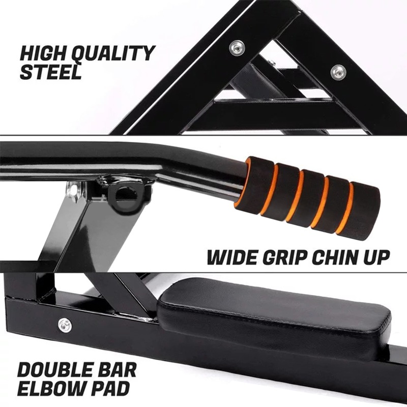 Multi Wall Mounted Adjustable Knee Raise Pull Up Chin Up Bar Dips Station MyDeal