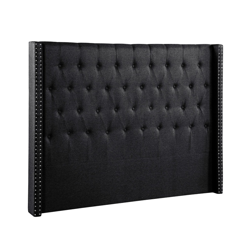 Buy Queen Size Bed Head Headboard Bedhead Fabric Frame Base Black MyDeal