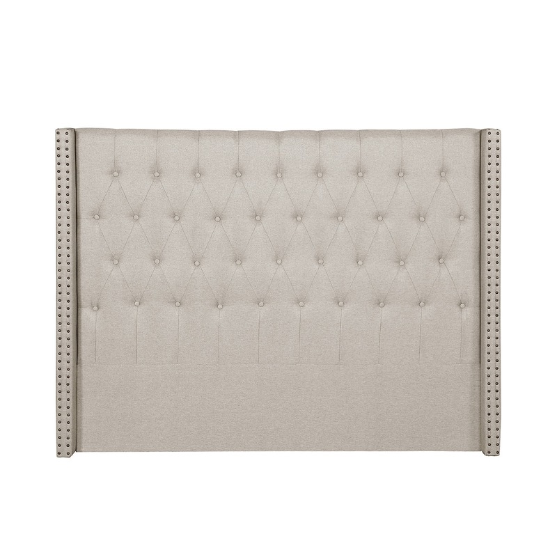 Buy Queen Size Bed Head Headboard Bedhead Fabric Frame Base Cream MyDeal