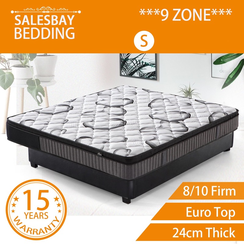 Mattress Super Firm 9 Zone Euro Top 24cm Pocket Spring Memory Foam Back Support Single King Single Double Queen King Size Buy King Size Mattress 7446933524528