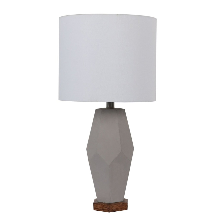 Table Lamp Desk Lamps Bedside Side Light Reading Grey Ceramic Blend Wooden Lighting