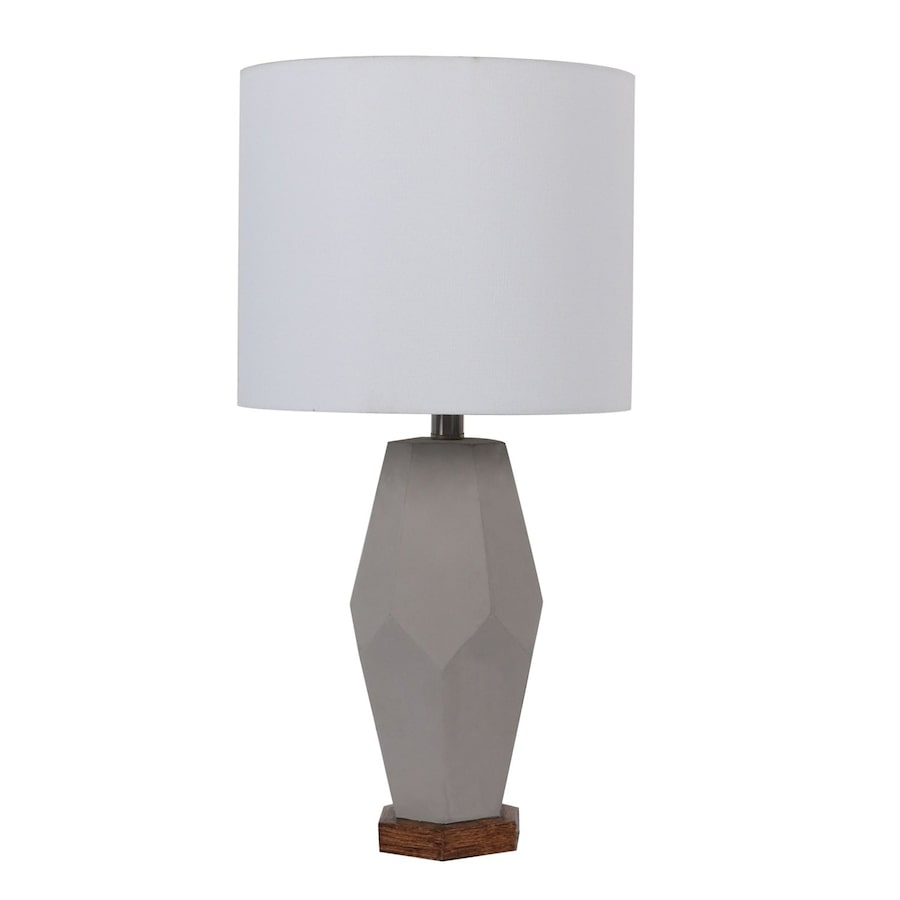Table Lamp Desk Lamps Bedside Side Light Reading Grey Ceramic Blend Wooden Lighting