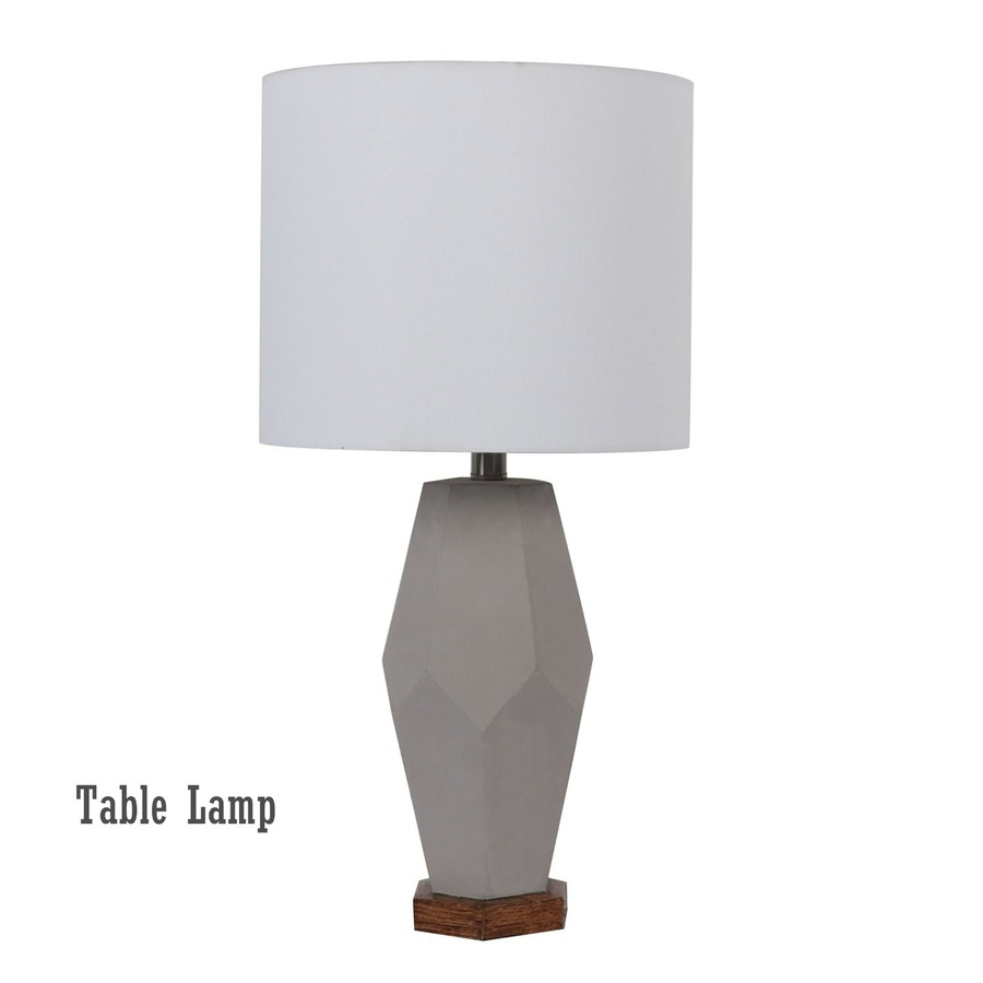 Table Lamp Desk Lamps Bedside Side Light Reading Grey Ceramic Blend Wooden Lighting