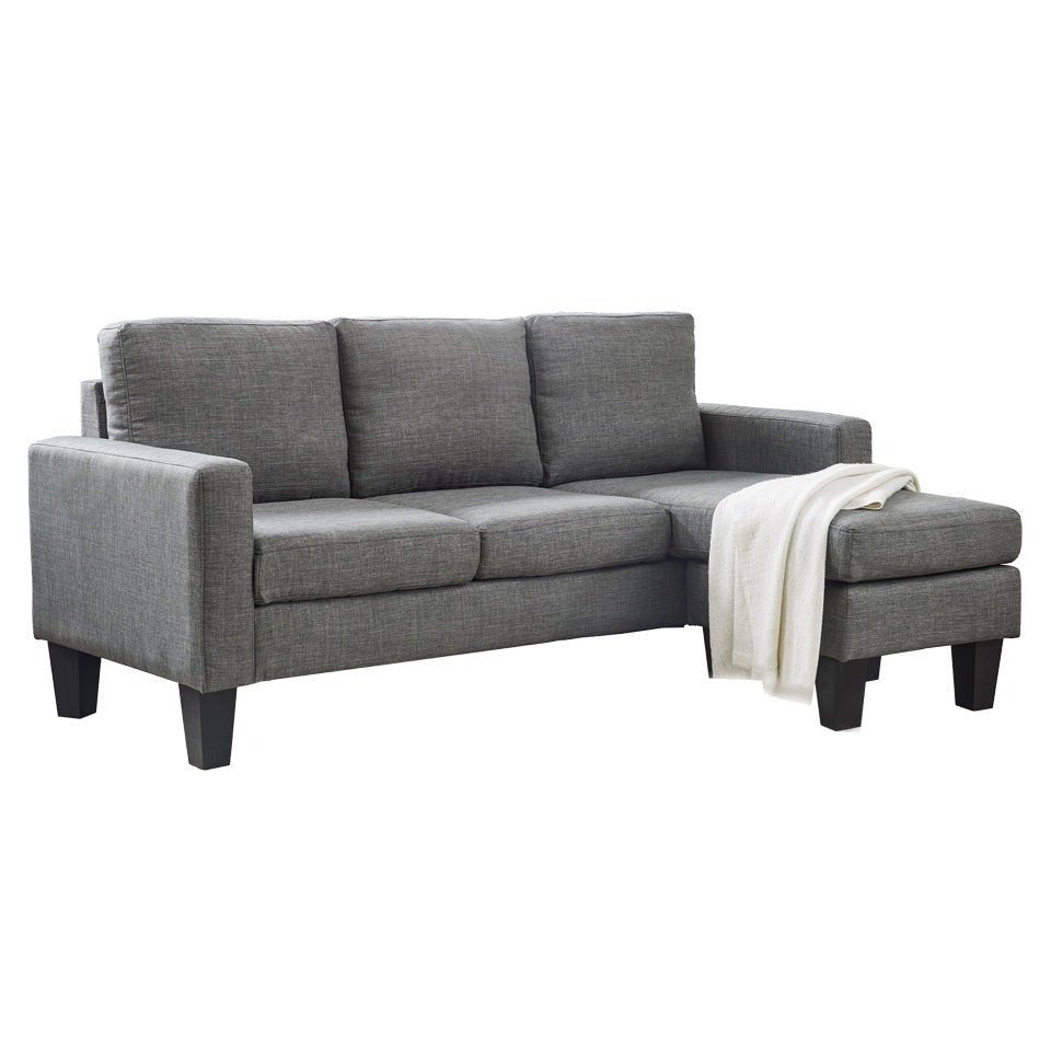 Foret 3 Seater Sofa Modular Corner Lounge Three Seat Couch Ottoman Fabric Grey