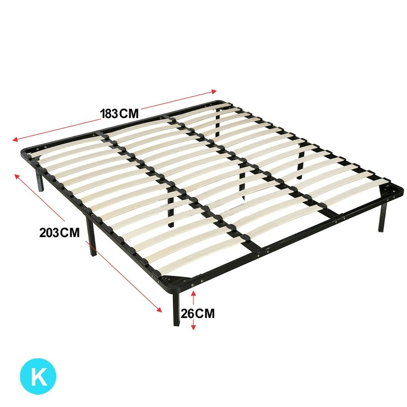 Bed Frame Timber Slat W Metal Base Support With Legs Bedroom Furniture Sleep My Bed Frame Timber Slat W Metal Base, King Timber Slat Bed Base