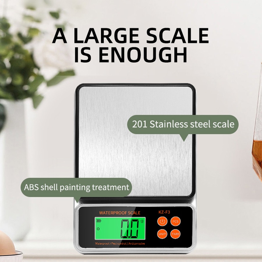 Waterproof 10kg/1g Digital Kitchen Scale Precision Gram Baking and Cooking Food