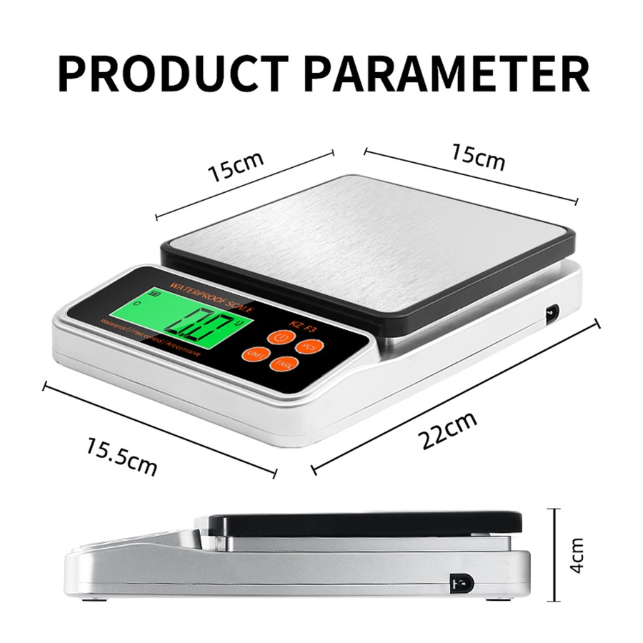 Waterproof 10kg/1g Digital Kitchen Scale Precision Gram Baking and Cooking Food