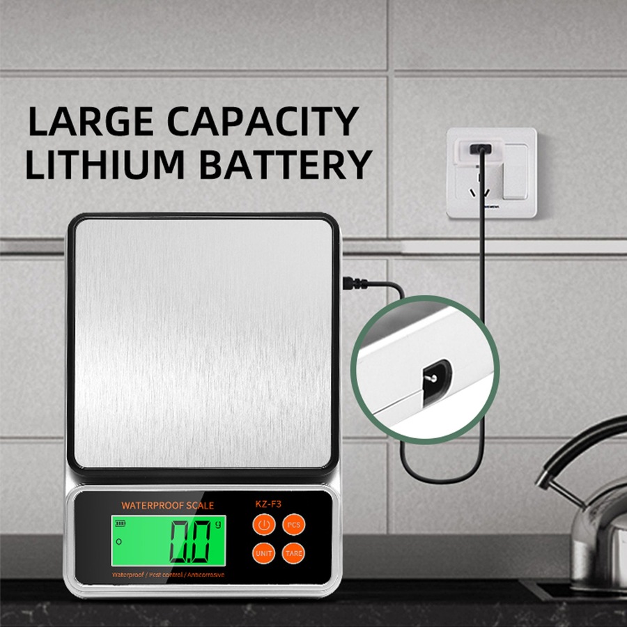 Waterproof 10kg/1g Digital Kitchen Scale Precision Gram Baking and Cooking Food