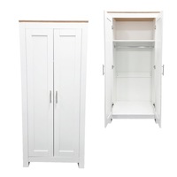 Foret Cabinet Wardrobe Clothes Rack Bedroom Storage Shelf Hanger Wooden White Coastal