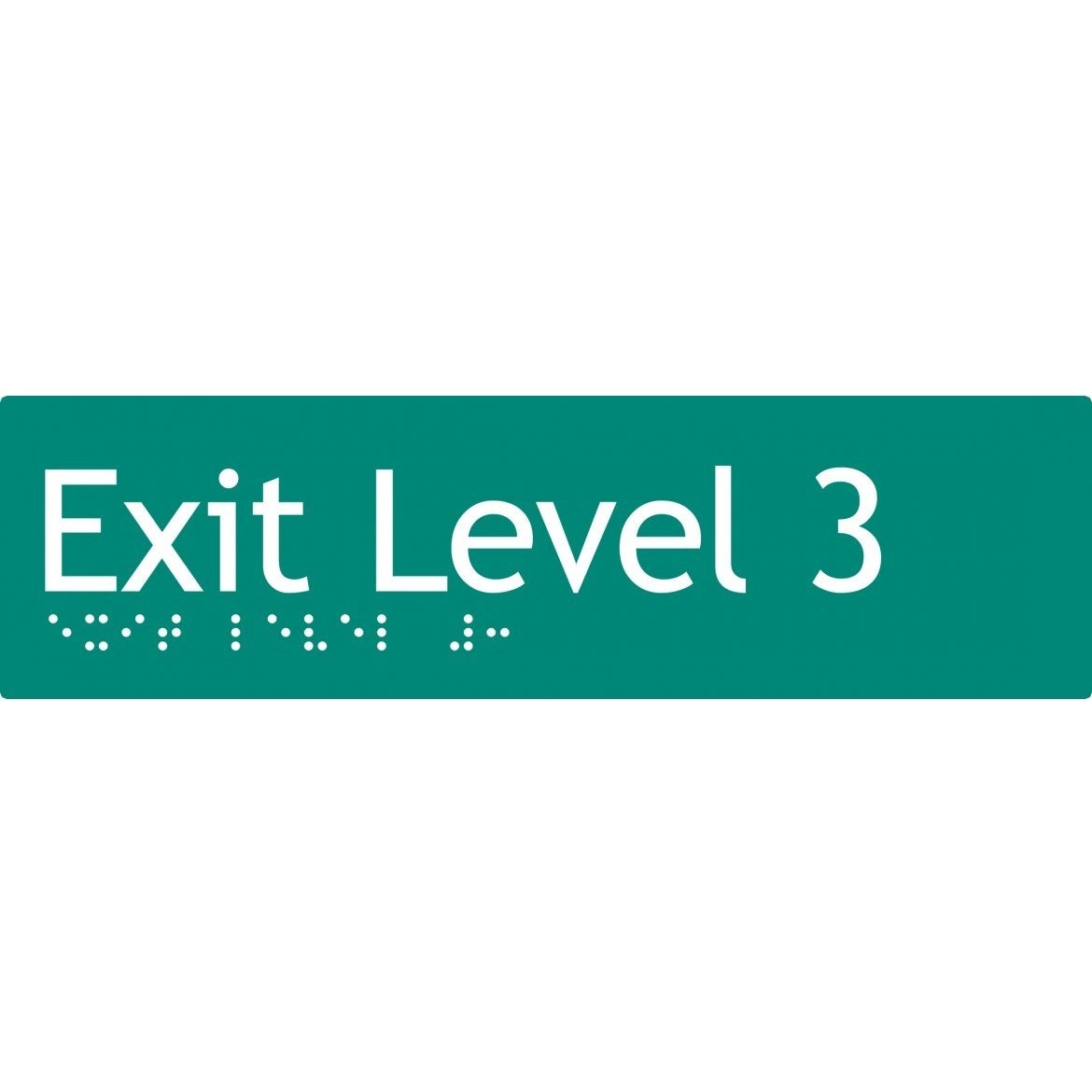 AS1428 Compliant Exit Sign L3 GREEN Level 3 Braille 180x50x3mm