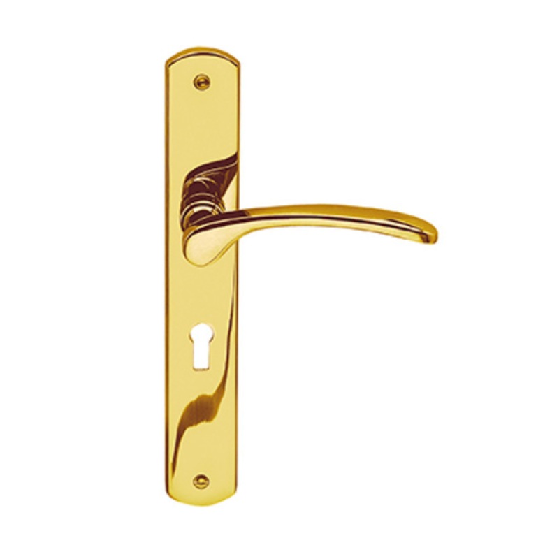 Buy Delf Door Handle PH040PB Lock Set Lever On Round Edge Long Plate