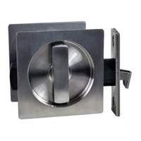 Nidus Cavity Sliding Door Privacy Set CSDPRI-SQ-SS Square Stainless Steel