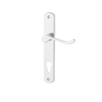 KR Lucas Pavtom Door Lever Handle on Scroll Lever Slim Plate Euro 85mm