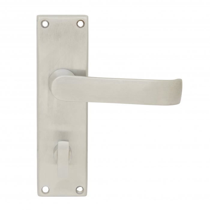 Pavtom Door Handle Wide Lever Privacy Solid Brass Cast Satin Chrome 7702SC