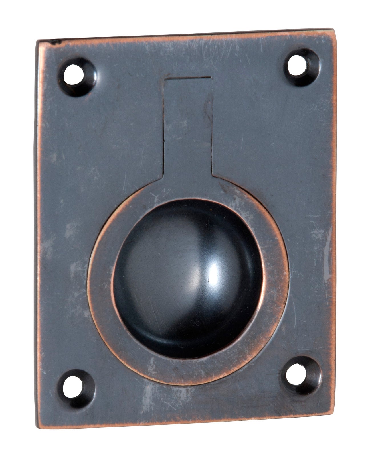 Tradco 1581AC Flush Ring Pull Antique Copper 50x63mm
