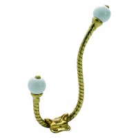 Tradco 3971PB Hat & Coat Hook Porcelain Ball Polished Brass H160-P120mm