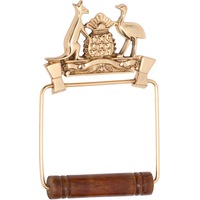 Tradco 4884PB Coat of Arms Toilet Roll Holder Polished Brass 