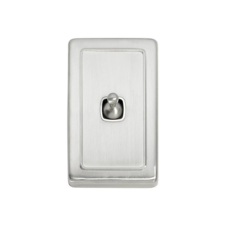Tradco 5972SC Switch Toggle 1 Gang Satin Chrome WH 72x115mm