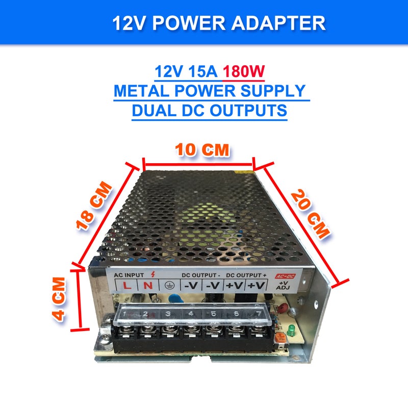 240V AC to DC 12V 10A 120W Switch Power Supply Driver,Power Transformer for CCTV camera/ Security System/ LED Strip Light/Radio/Computer Project