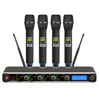 E-Lektron UF-1095 digital 400 Channels tunable dynamic UHF wireless microphone system 4xHandheld Microphone System