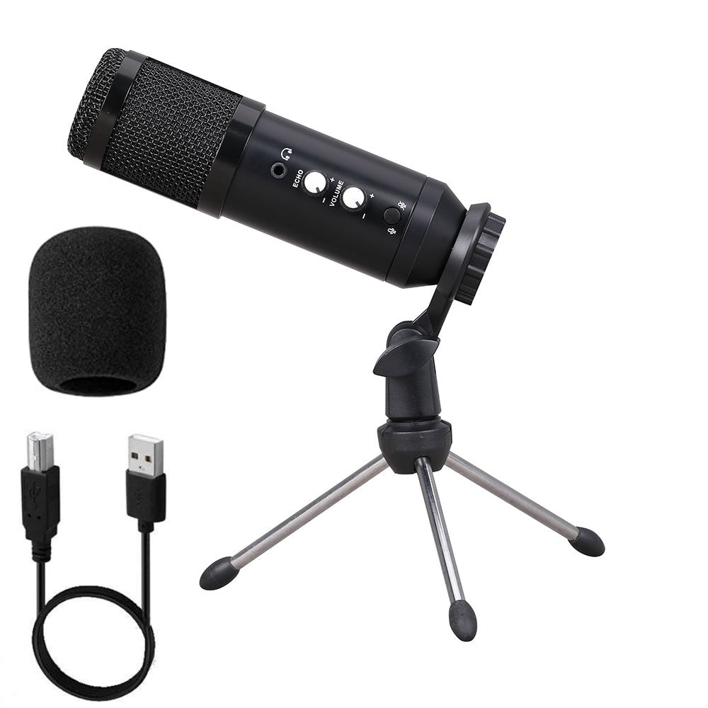 E-Lektron USB Condenser mic recording PC plug & Play studio microphone for Mac Windows gaming Podcast online chatting streaming