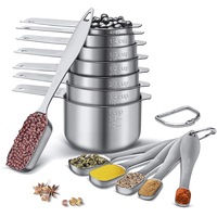 Kitchen Cooking Stainless Steel Measuring Spoons And Measuring Cups (13 Piece Set)