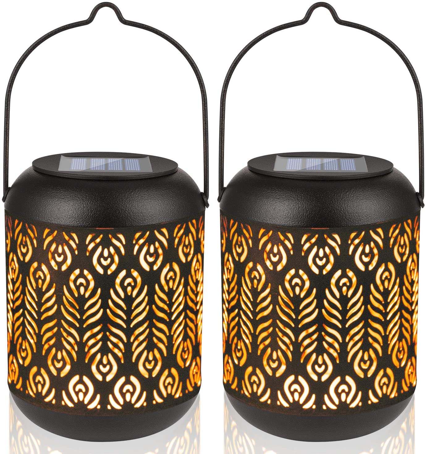 2 Pack Solar Lights Outdoor Tabletop Lantern for Table Pathway Garden Yard