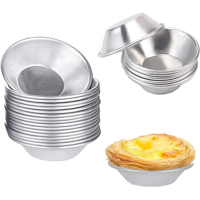 Tegg Egg Tart Mold 20PCS Aluminium Egg Tart Cupcake Cake Cookie Lined Mould Baking Tools