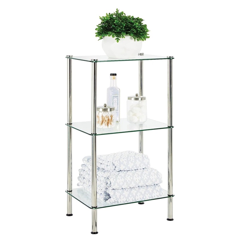 Buy 3Tier Storage Tower Narrow Shelving Display Unit, Open Glass