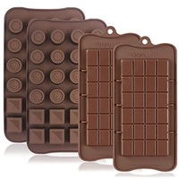 4 Pcs Silicone Chocolate Molds, Ice Cube Tray Candy Mold Kitchen Baking Mould