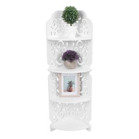 4 Tiers Bathroom Cabinet Corner Shelf Toilet Shower Cupboard Storage Rack