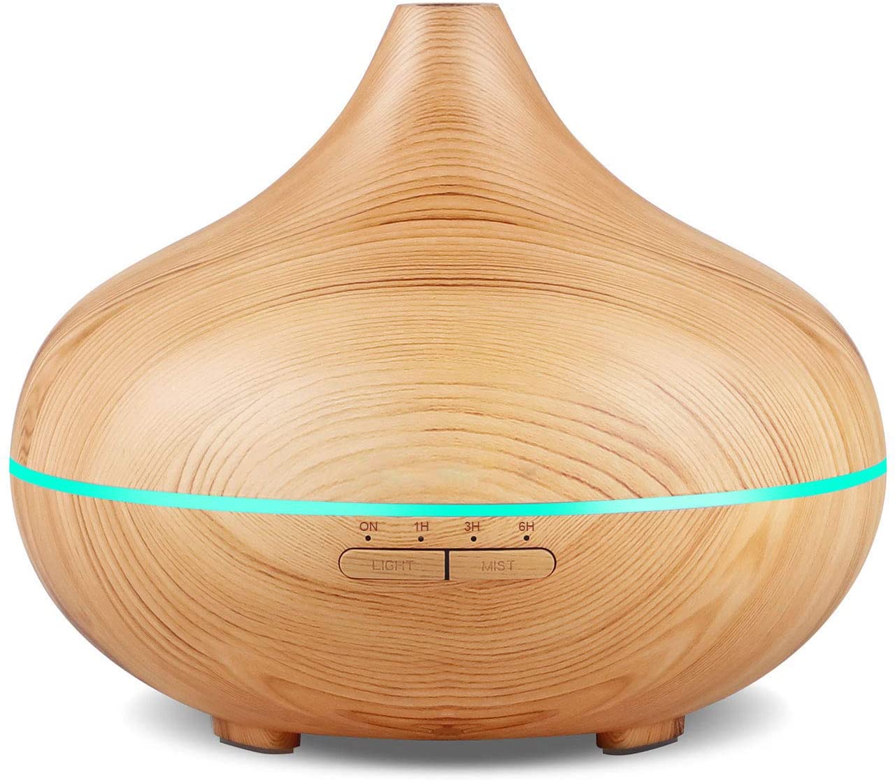 500ml Aromatherapy Essential Oil Diffuser Wood Grain Cool Mist Humidifier Room Decor Lighting with 7 LED Color Changing Lamp