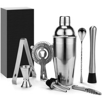 9Pcs Cocktail Shaker Set and Bar Tool Set, Stainless Steel Blender