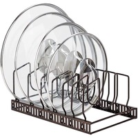 Adjustable Kitchen Lid Organizer, 7 Adjustable Compartments for Pantry or Cabinet
