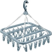 Clothes Drying Rack with 32 Pegs, Portable Folding Peg Airer for Socks Underwear Towel Scarves