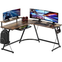 Gaming L-Shaped Computer Desk with Monitor Stand, Writing Study Table for Home Office