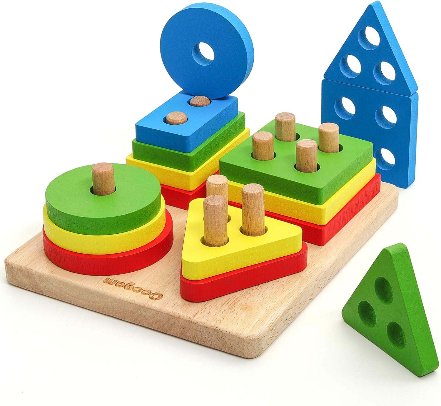 Block Color Sorting Toy Buy Wooden Sorting & Stacking Toys, Shape Color Recognition Blocks ...