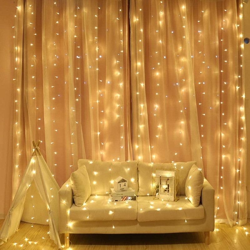 Buy Fairy Curtain Lights, 300 LED Window Curtain String Light Wedding Party Home Garden Bedroom