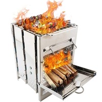 Folding Camping Stove, Portable Wood Burning Camp Stoves for Outdoor Cooking,Picnic,BBQ