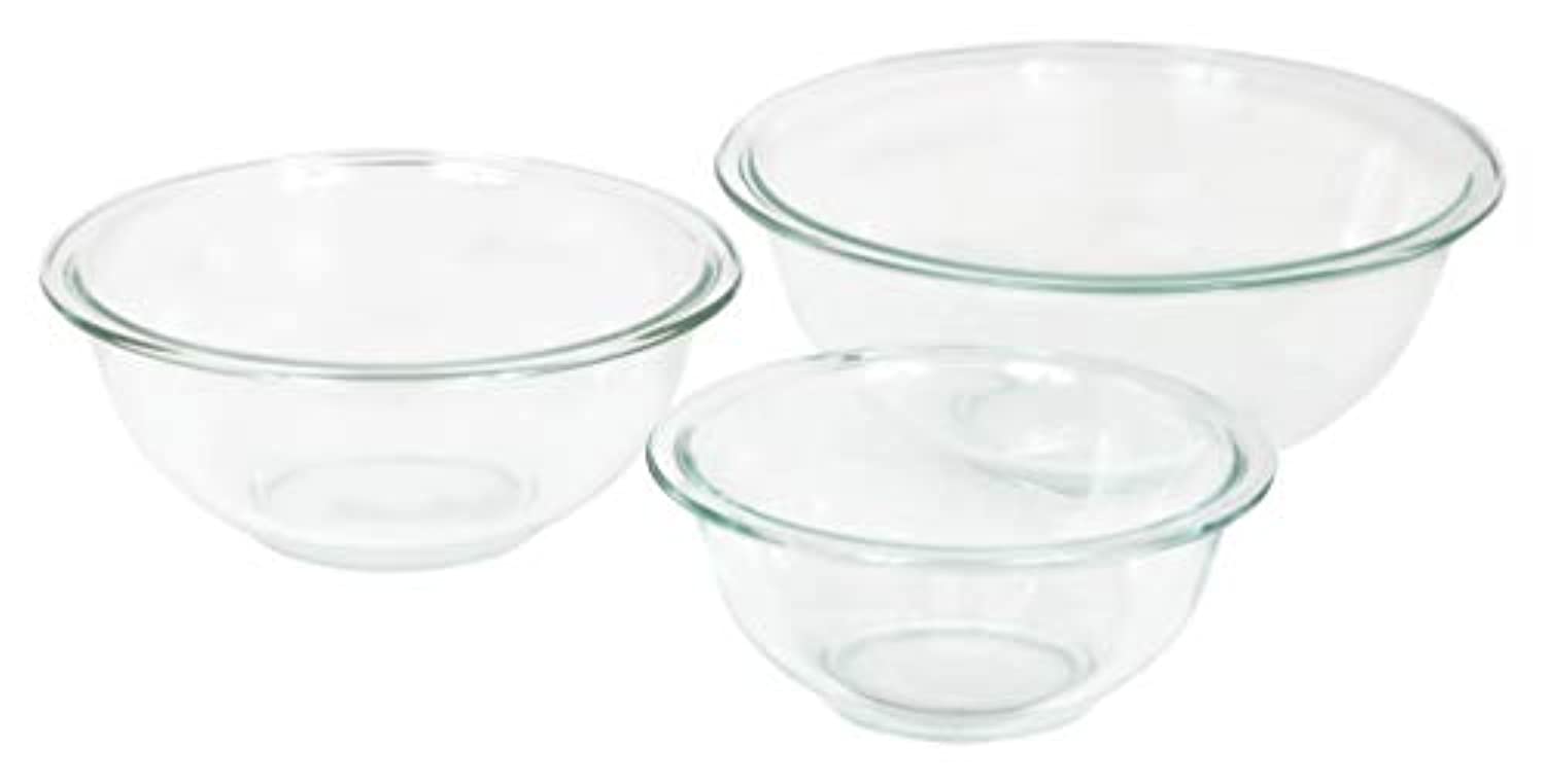 Glass Mixing Bowls, (3-Piece Set), 946mL, 1.4L and 2.3L