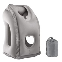Inflatable Travel Pillow, Airplane Neck Pillow Comfortably Supports Head and Chin for Airplanes, Trains, Cars and Office Napping