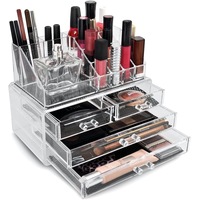 Jewelry and Cosmetic Storage 2 Piece Acrylic Makeup Organizer